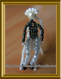 Miniature en perles personnage homme agé